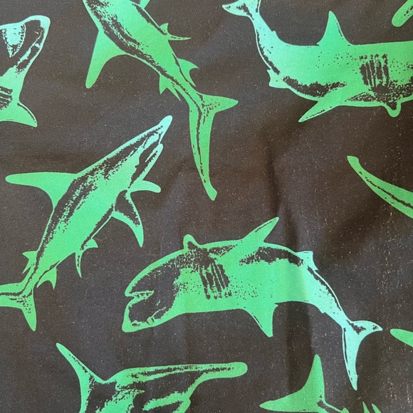 LANDS END BOYS XXL 18-20 SWIM TRUNKS  NAVY BLUE & GREEN.  COLOR DISTORTION - Picture 7 of 9